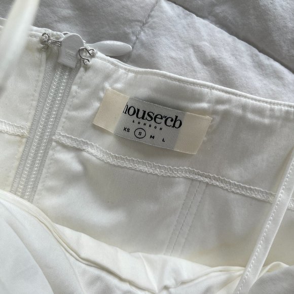 House of CB Lilibeth White Bustier Top sz Small - Picture 5 of 11